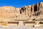 Temple of Hatshepsut built into cliffs near Luxor during Christmas Nile Cruise